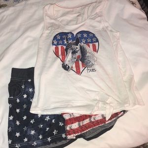 Girls size 14/16 American flag outfit